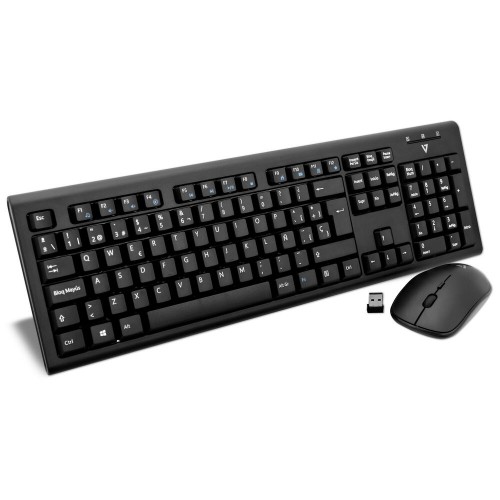 Keyboard and Mouse V7 CKW200ES Spanish QWERTY image 1