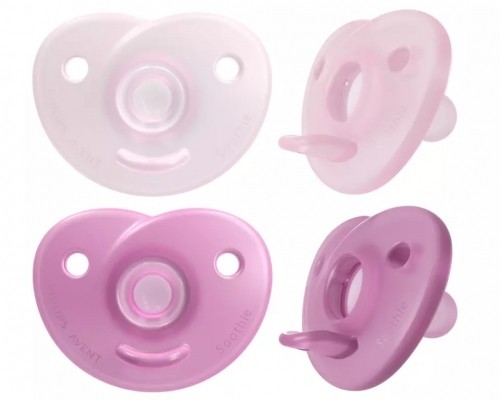 Philips Avent Soothie silikona māneklītis ar silikona vairogu, 0-6M, 2 gab., meitenēm - SCF099/22 image 1