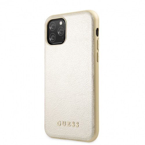Guess Apple iPhone 11 Pro Iridescent PU Leather Hard Case Gold image 1
