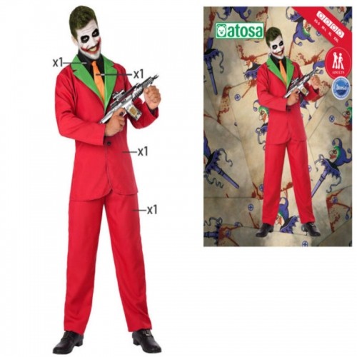 Bigbuy Carnival Svečana odjeća za odrasle Klauns Joker Sarkans image 1