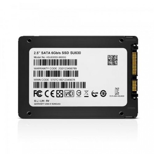 ADATA Ultimate SU630 3D NAND SSD 960 GB, SSD form factor 2.5”, SSD interface SATA, Write speed 450 MB/s, Read speed 520 MB/s image 1