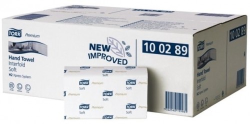 Papīra salvetes Tork 100289 Multifold Premium Soft H2, 2 slāņi, baltas, 150 salvetes, 21 paciņa image 1