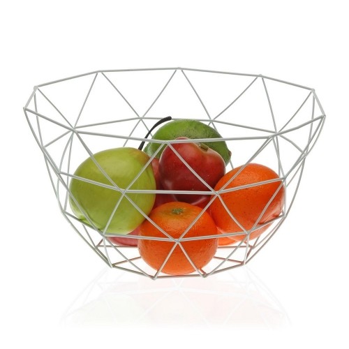 Fruit Bowl Versa White Steel Iron (27 x 13 x 27 cm) image 1