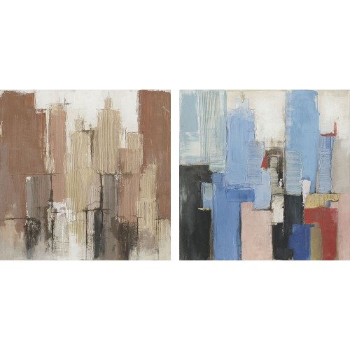 Glezna DKD Home Decor Abstrakts (100 x 2.4 x 100 cm) (2 pcs) image 1