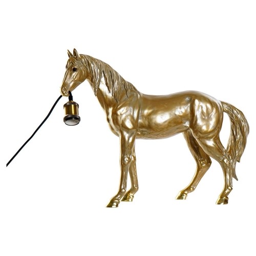 Настольная лампа DKD Home Decor Смола 25W 220 V Позолоченный Лошадь (59.5 x 16.5 x 47 cm) image 1