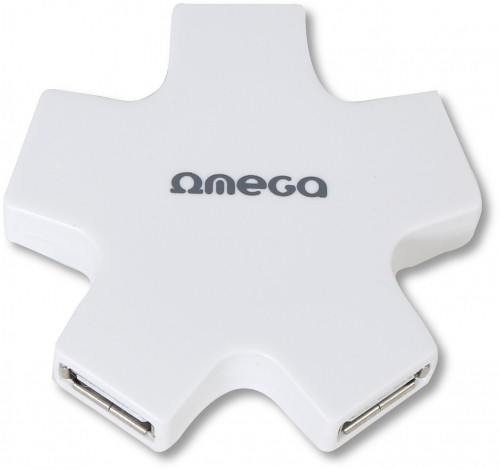Omega USB 2.0 hub 4 portu, balts (OUH24SW) image 1