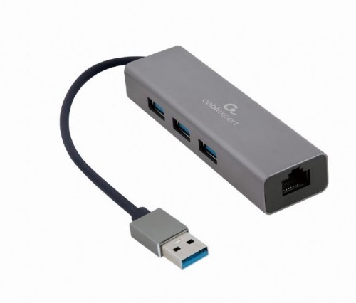 I/O ADAPTER USB3 TO LAN RJ45/3xUSB3 A-AMU3-LAN-01 GEMBIRD image 1