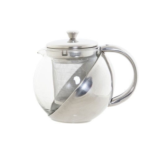 Teapot DKD Home Decor Silver Stainless steel Crystal Plastic 500 ml 14 x 11 x 12 cm image 1