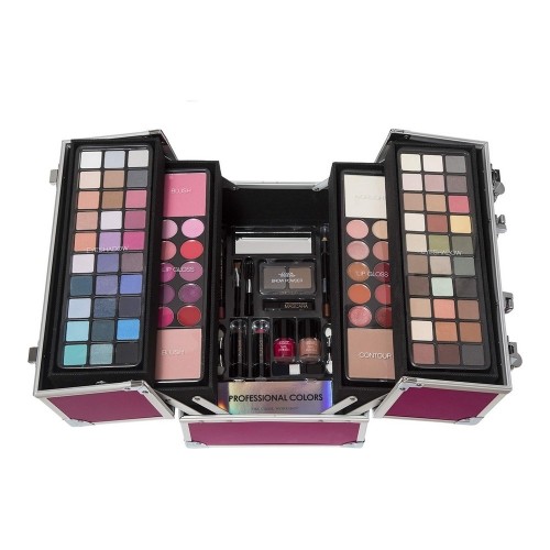 Make-Up Set Briefcase Pink Professional (100 pcs) image 1