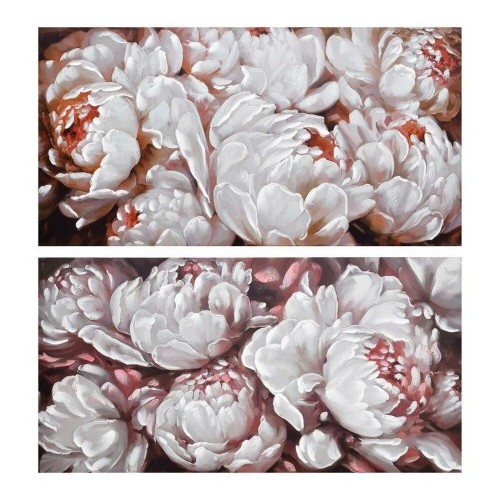 Painting DKD Home Decor 120 x 3 x 60 cm Flowers Romantic (2 Units) image 1