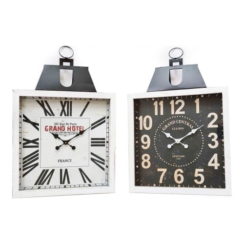 Wall Clock DKD Home Decor 60 x 6 x 89 cm Crystal Black White Iron Traditional MDF Wood (2 Units) image 1