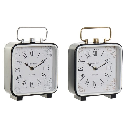 Table clock DKD Home Decor 19 x 7 x 27 cm Crystal Black Blue White Iron (2 Units) image 1