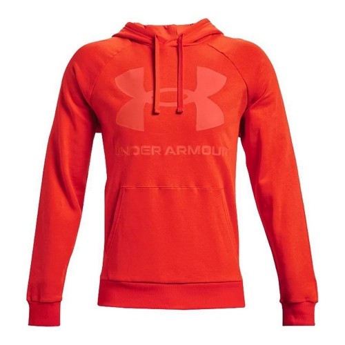 Vīriešu Sporta Krekls ar Kapuci Under Armour Rival Fleece Big Logo Oranžs image 1