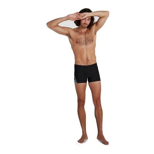 Men’s Bathing Costume Speedo Allover V-Cut Aquashort Black image 1