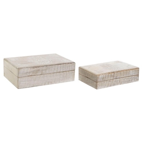 Набор декоративных ящичков DKD Home Decor Древесина манго Индиец (21 x 14 x 6 cm) (2 pcs) (25 x 17 x 8 cm) image 1