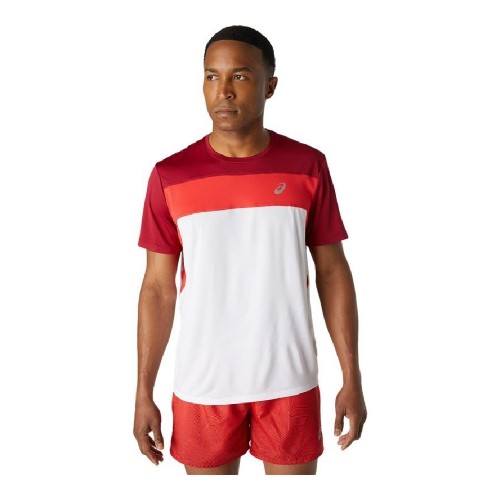 Men’s Short Sleeve T-Shirt Asics Race White Red image 1