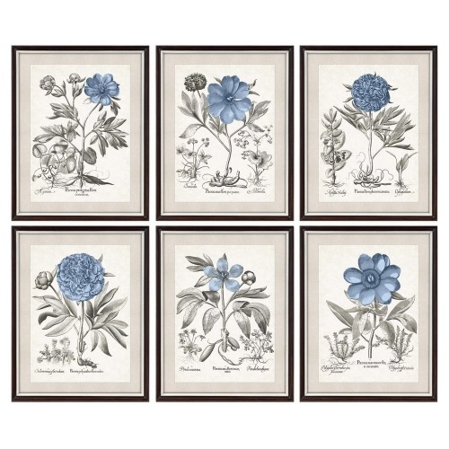 Painting DKD Home Decor Flowers Modern 50 x 2 x 65 cm (6 Pieces) image 1