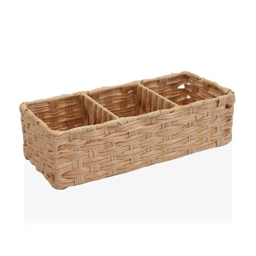 Basket Versa Light brown 3 Compartments Polyethylene (15,2 x 10,2 x 35,6 cm) image 1