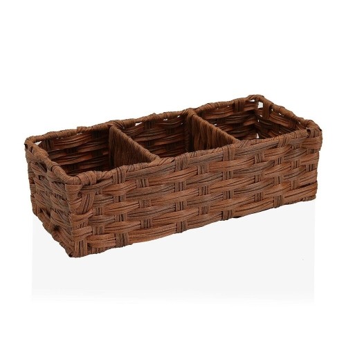 Bigbuy Home корзина Коричневый 3 Отделения полиэтилен (15,2 x 10,2 x 35,6 cm) image 1