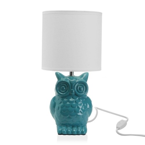 Bigbuy Home Настольная лампа Сова Синий Керамика (16 x 16 x 32,5 cm) image 1
