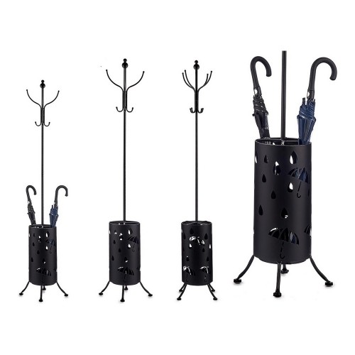 Coat rack Umbrella stand Black Metal (44 x 185 x 44 cm) image 1