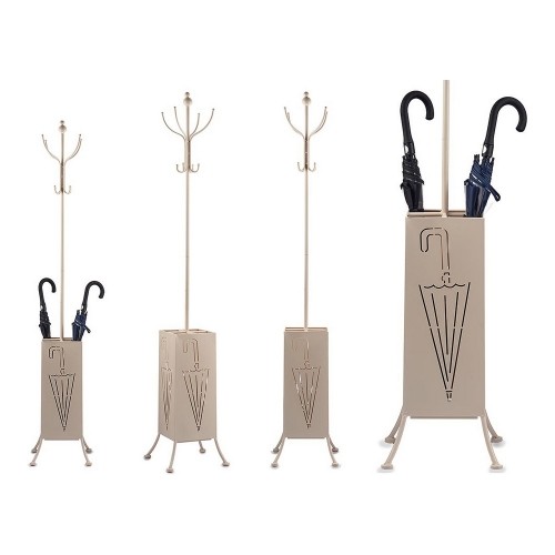 Coat rack Umbrella stand Metal Cream (34 x 188 x 34 cm) image 1