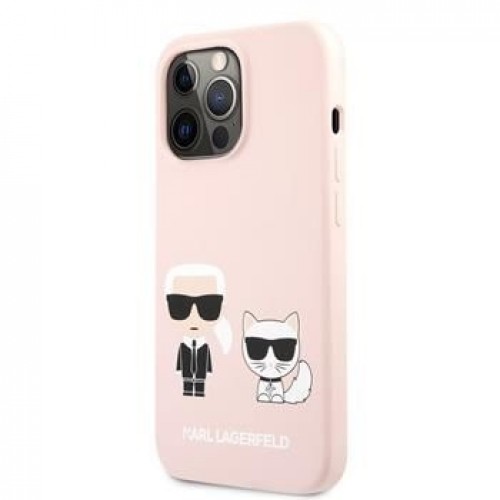 Karl Lagerfeld  iPhone 13 Pro Max Karl&Choupette Liquid Silicone Case Pink image 1