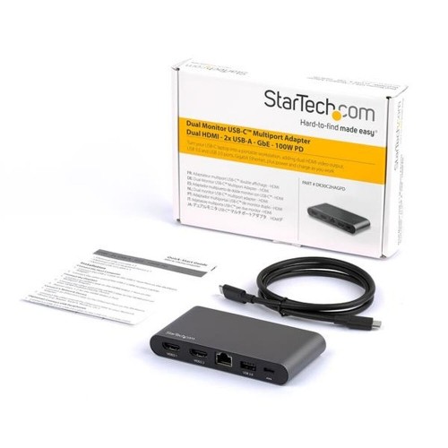 USB Hub Startech DK30C2HAGPD Black Grey USB-C image 1