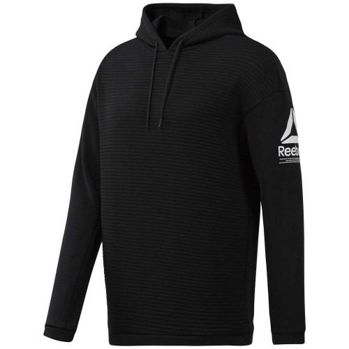 Vīriešu Sporta Krekls ar Kapuci Reebok  FLEECE OTH HOOD EC0880 Melns image 1