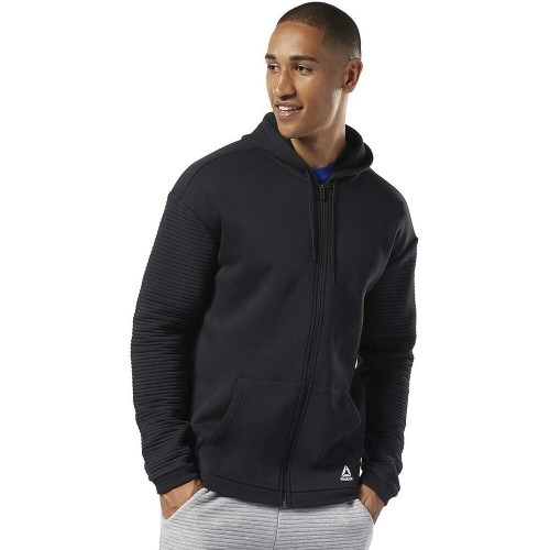 Толстовка с капюшоном и молнией мужская Reebok WOR FLEECE FZ HOOD EC0900 Чёрный image 1