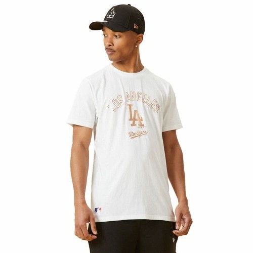 Men’s Short Sleeve T-Shirt New Era MLB Metallic Grapich Print Dodger White image 1
