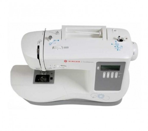 Singer 7640 sewing machine, electric current, white image 1