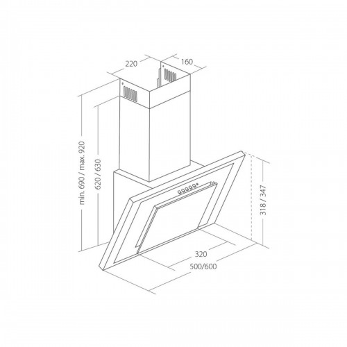 Chimney hood AKPO WK-4 NERO ECO 50 white image 1