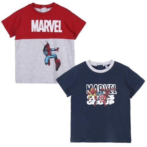 Child's Short Sleeve T-Shirt Marvel Grey 2 Units image 1
