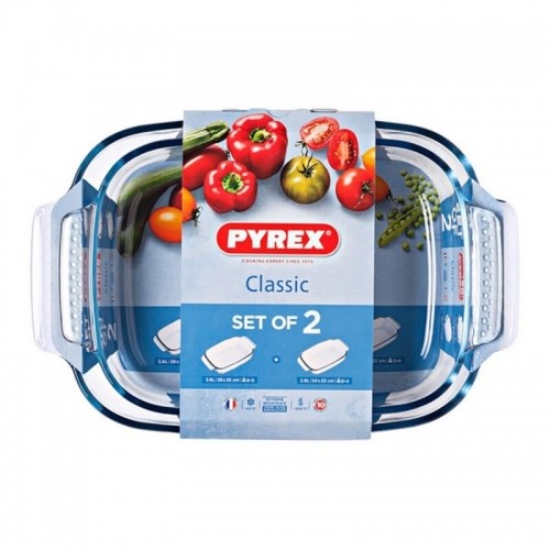 Set of Oven Dishes Pyrex Classic Transparent Glass (2 pcs) image 1