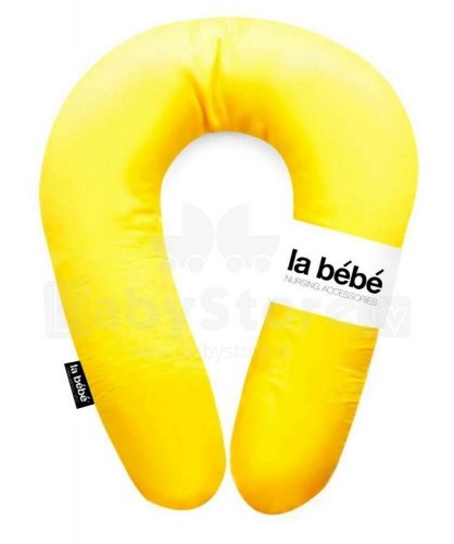 La Bebe™ Snug Linen Nursing Maternity Pillow Art.78935 Yellow Pakaviņš mazuļa barošana, gulēšanai, pakaviņš grūtniecēm 20x70 no dabīga lina image 1