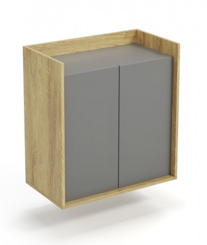 Halmar MOBIUS cabinet 2D color: hikora oak/grey image 1