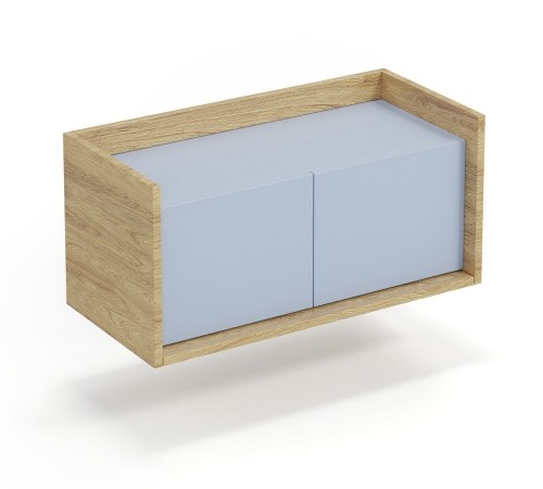 Halmar MOBIUS low cabinet 2D color: hikora oak/light blue image 1