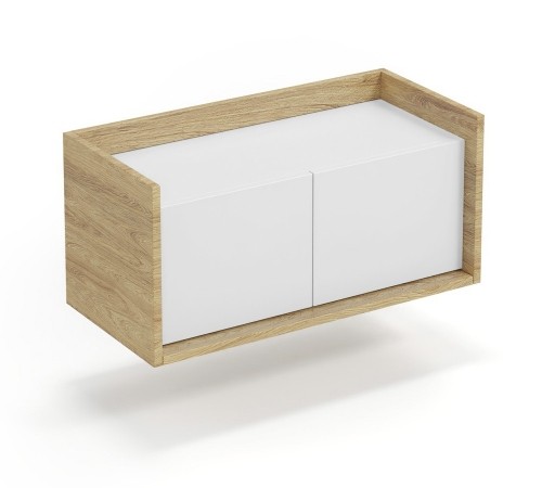 Halmar MOBIUS low cabinet 2D color: hikora oak/white image 1