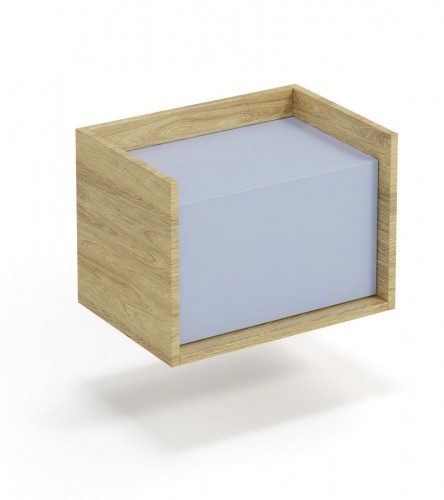 Halmar MOBIUS low cabinet 1D color: hikora oak/light blue image 1