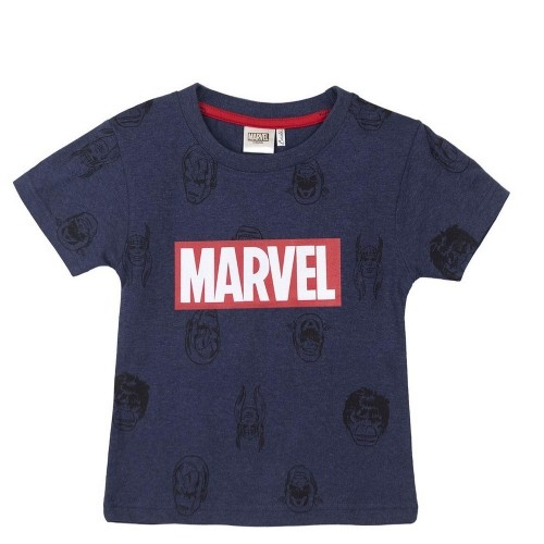 Child's Short Sleeve T-Shirt Marvel Dark blue image 1