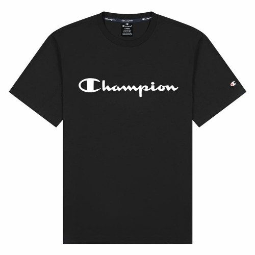 Short Sleeve T-Shirt Champion Crewneck Script Logo M Black image 1