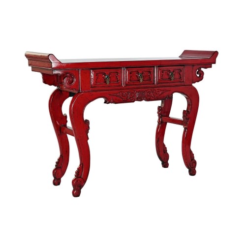 Console DKD Home Decor Red Metal Elm wood (135 x 37 x 89 cm) image 1