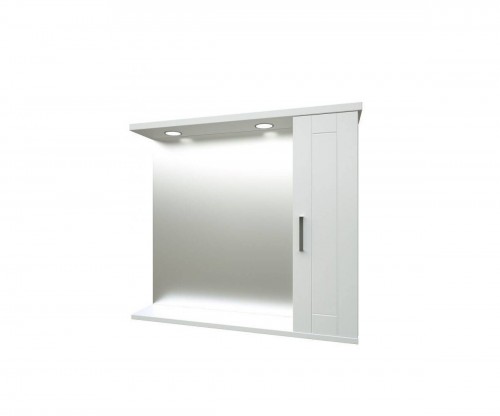 Vannas istabas spoguļskapītis Raguvos Baldai ETERNAL 85 CM, 2 LED, glossy white 16055115 image 1