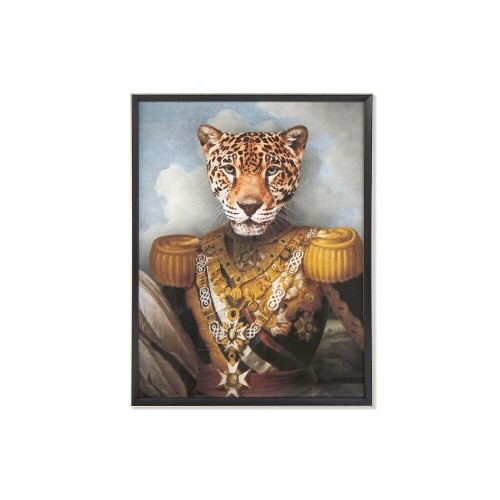 Картина DKD Home Decor Стеклянный полиэстер бумага Леопардовый Деревянный MDF (74 x 3 x 97 cm) image 1