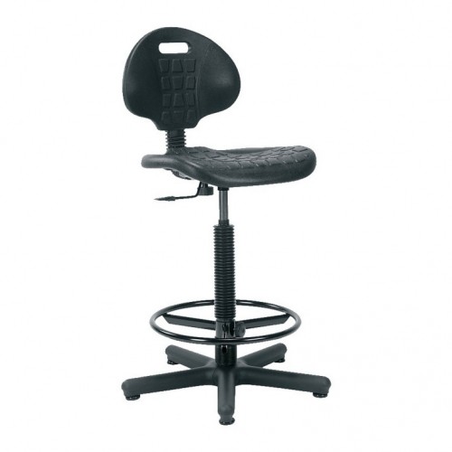 Augsts darba krēsls NARGO 71x71xH89-120cm, sēdeklis un atzveltne: plastmasa, krāsa: melns image 1