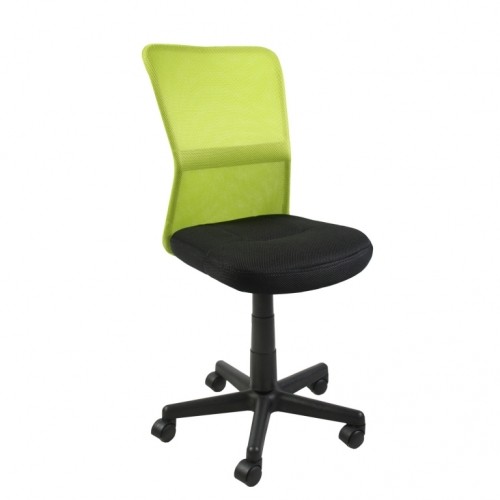 Darba krēsls BELICE 41x42xH83-93cm, sēdeklis: audums, krāsa: melna, atzveltne: siets, krāsa: zaļa image 1