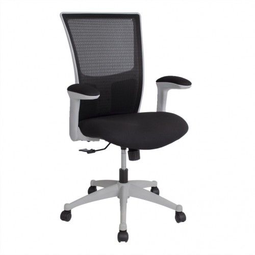 Darba krēsls LUMINA 68x58,5xH103-113cm, sēdvieta un atzveltne: tīklveida audums, krāsa: melns, pelēks ārējais apvalks image 1