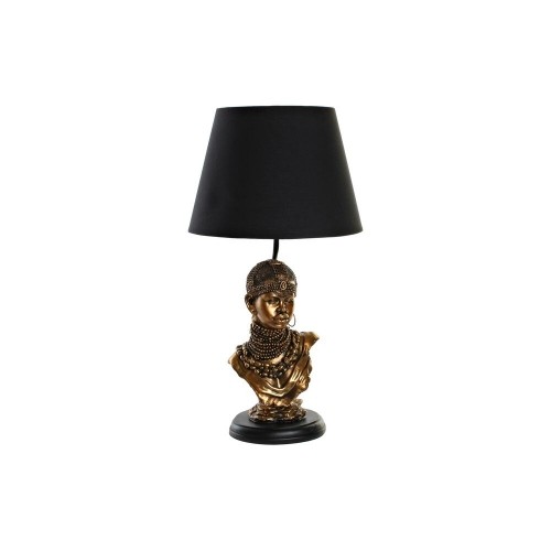 Desk lamp DKD Home Decor Black Golden Polyester Resin African Woman (31 x 31 x 58 cm) image 1