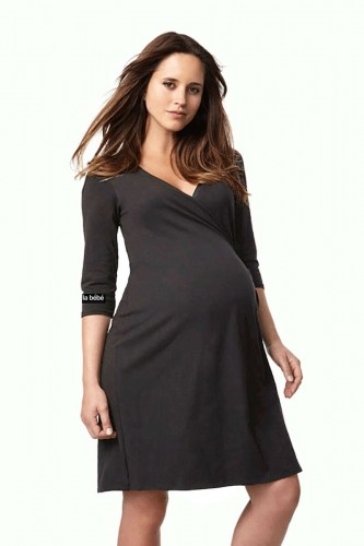 La Bebe™ Nursing Cotton Dress Donna Art.135984 Jade Невероятно комфортное платье/халатик для будущих и кормящих image 1